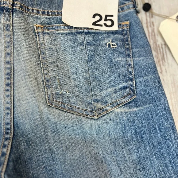 Rag & Bone Distressed Cropped Jeans Raw Hem Size 25 NWT - Picture 7 of 16
